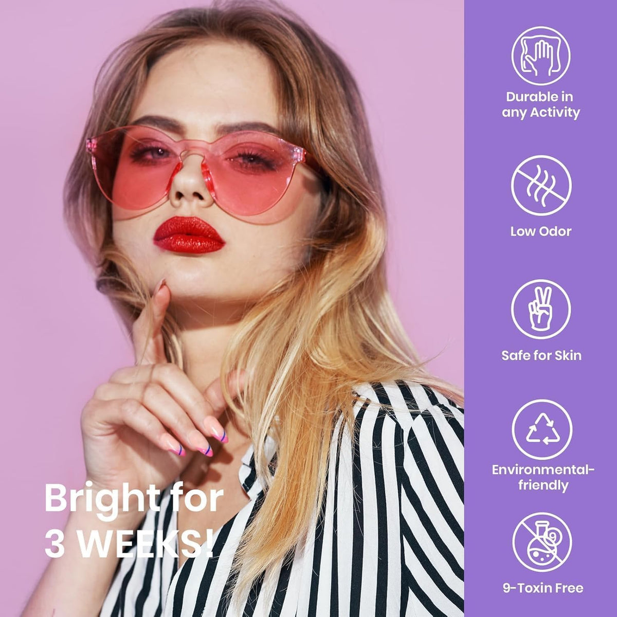 Beetles hands-with-manicure in lifestyle setting illustrating finished nails and wearable results benefit