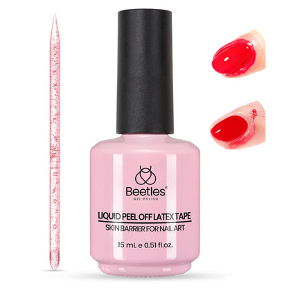 beetles gel polish bottle front view showing latex barrier product and easy application benefit