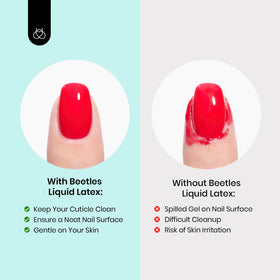 Beetles Liquid Latex pink and white bottles showing color options benefit