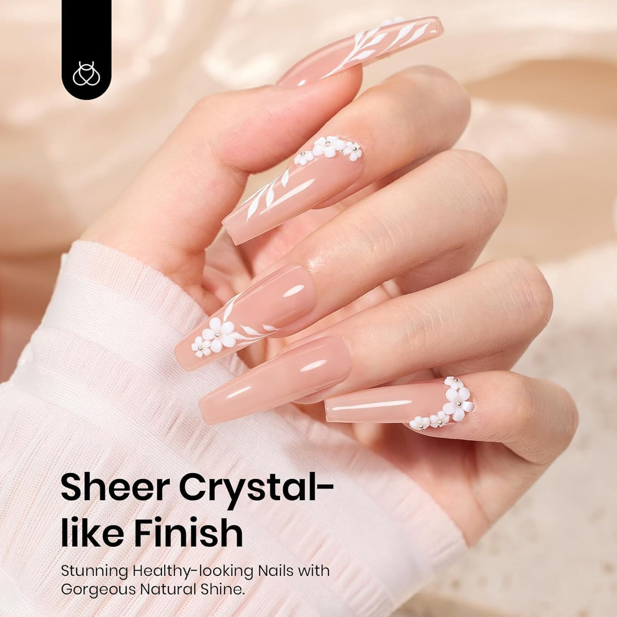 beetles manicure showing nude brown base used for soft French nail art inspiration