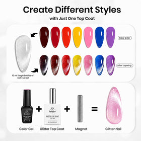 Manicure in use with Beetles top coat showing easy at‑home salon finish