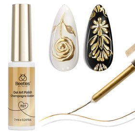 Beetles metallic gold gel liner front packaging showing product and label benefit