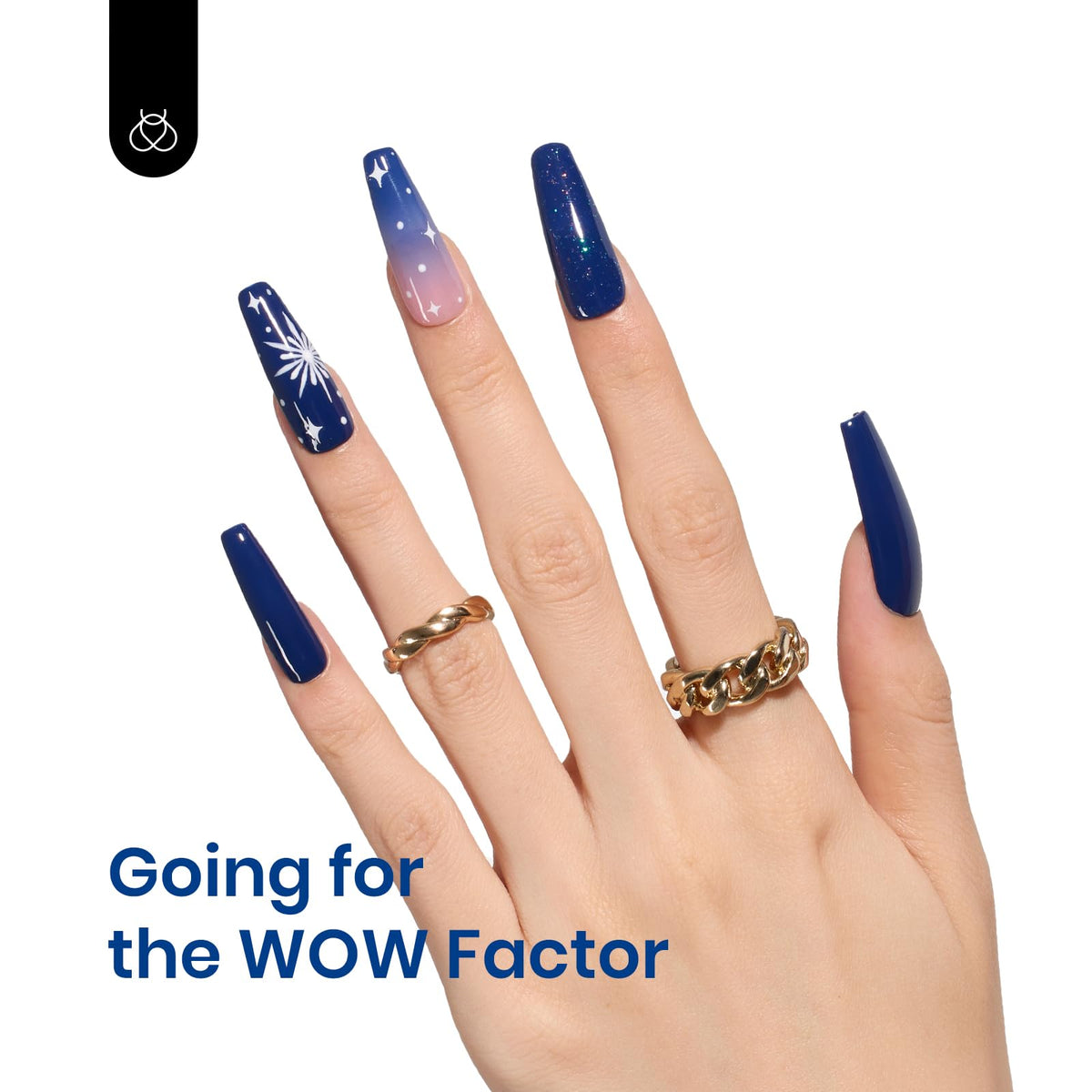 Beetles Gel Polish brush stroke of midnight navy demonstrating smooth, highly pigmented coverage
