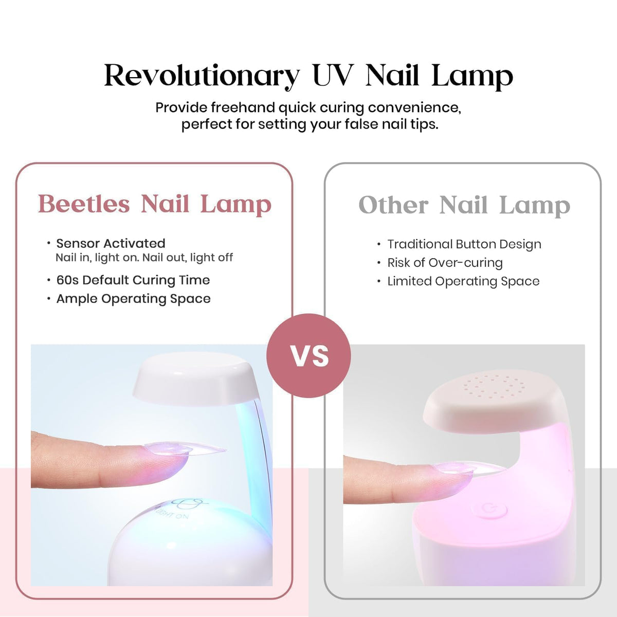 beetles mini uv lamp curing nails with smart sensor for quick drying