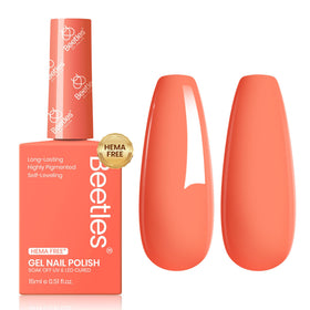 Beetles Na5672 front bottle showing coral orange color for easy selection