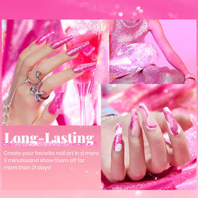 Beetles application on accent nail demonstrating precise glitter placement