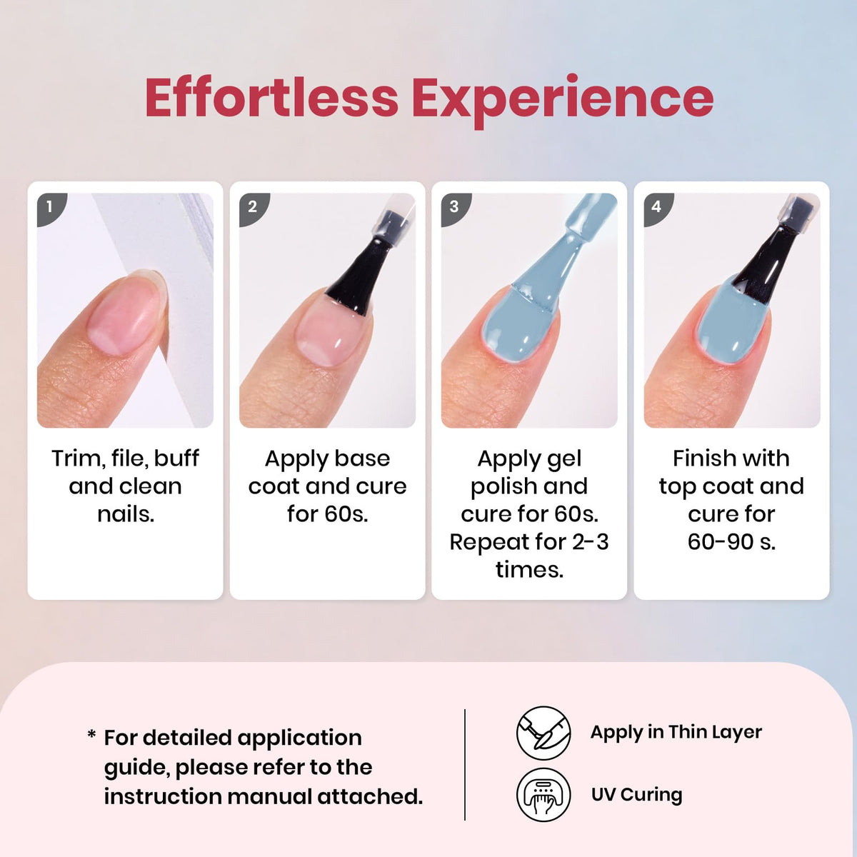 Beetles nail art application scene demonstrating LED curing and layering benefit