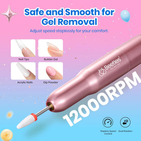 beetles nail drill detail highlighting ergonomic grip and adjustable speed