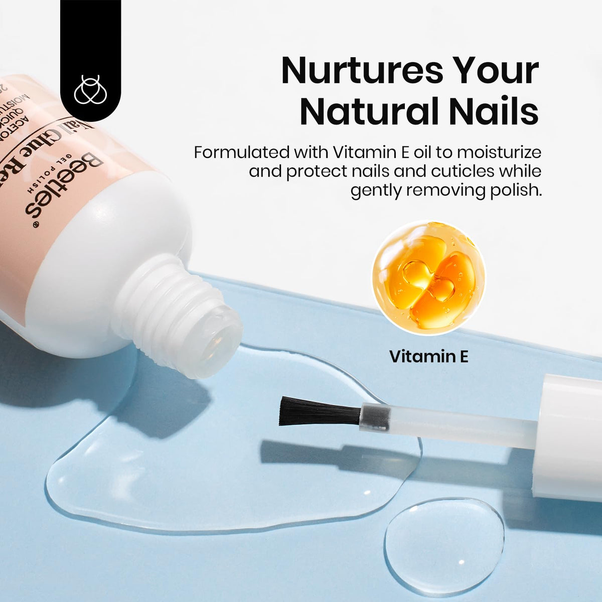 Beetles product on vanity with nails and tools showing at-home removal setup