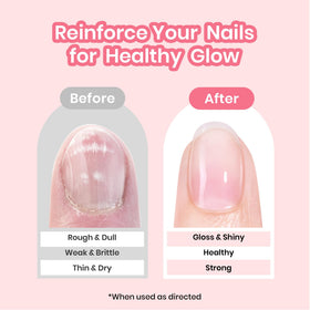 Beetles nail strengthener brush and cap showing easy application for smoother nails