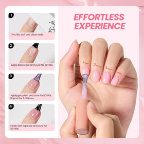 beetles nail swatch fan with milky pinks illustrating layering options