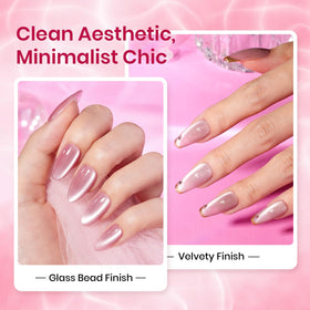 beetles nail tip swatches displaying six neutral and pink colors for shade choice