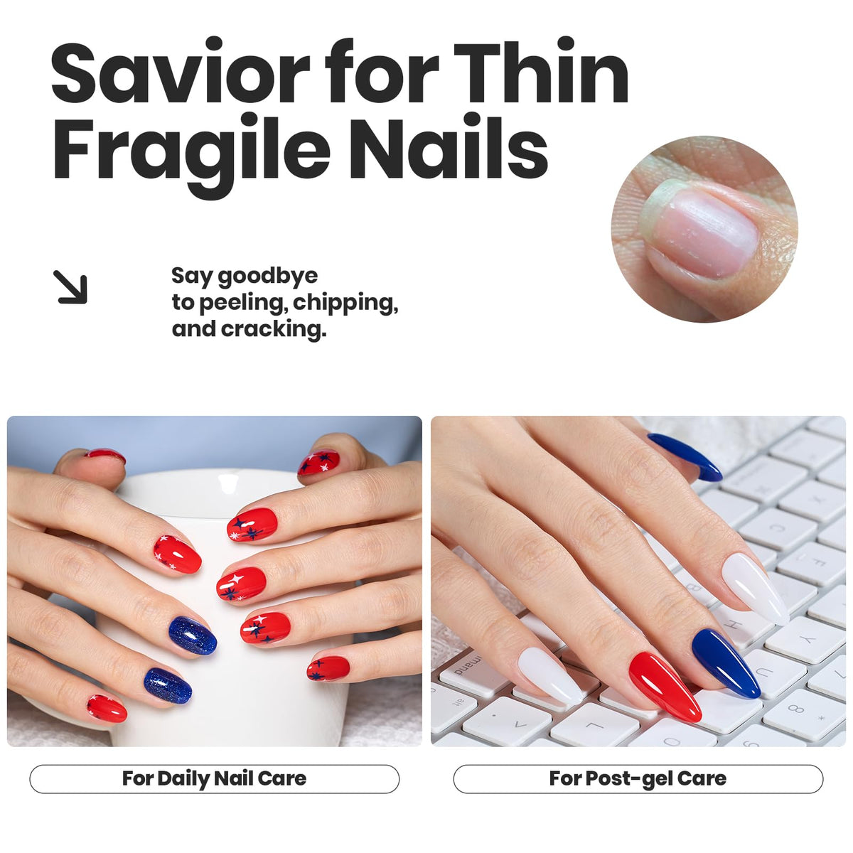 Beetles nails in use at parade showcasing patriotic manicure durability