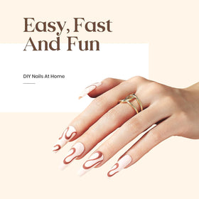 beetles nails in use applying clear press-on tip for fast extension benefit