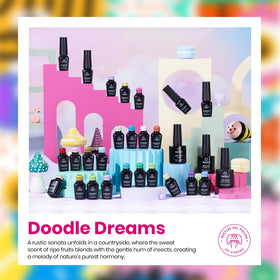 Beetles model wearing summer neon manicure demonstrating long-lasting shine