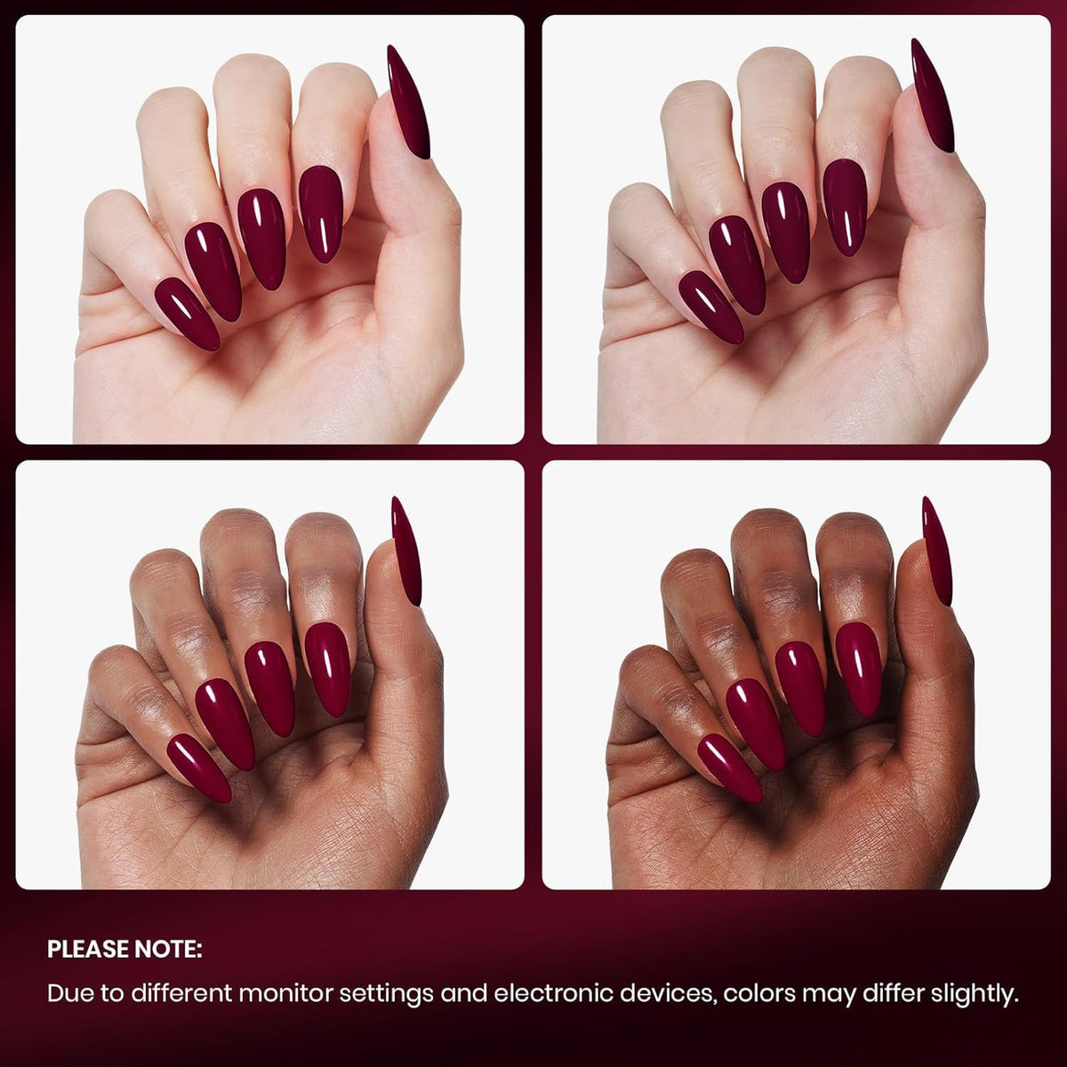 Cured Beetles nails under LED lamp demonstrating quick curing and durable shine