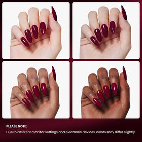 Cured Beetles nails under LED lamp demonstrating quick curing and durable shine