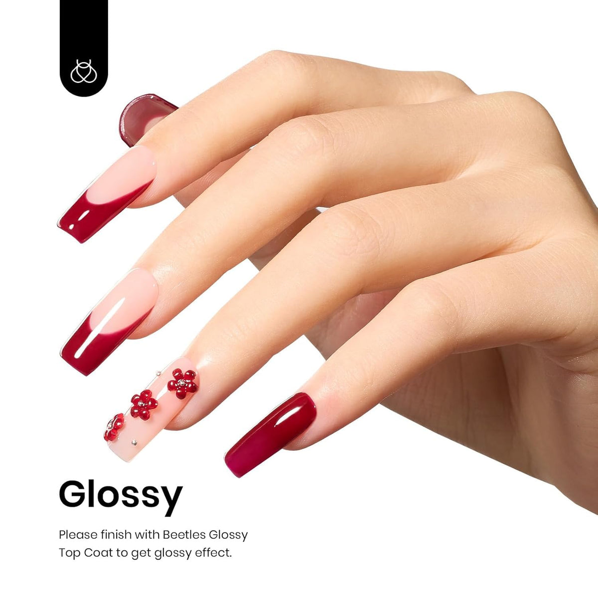 Beetles nail swatch fan displaying shade a236 across multiple nail tips
