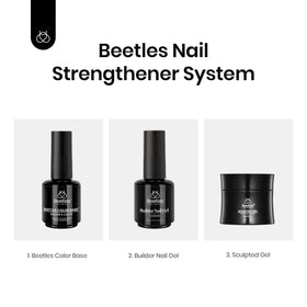 Beetles Gel packaging label close-up, shows product notes and application guidance