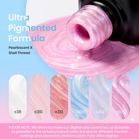 beetles pearlescent white swatch on nail stick highlighting luminous finish