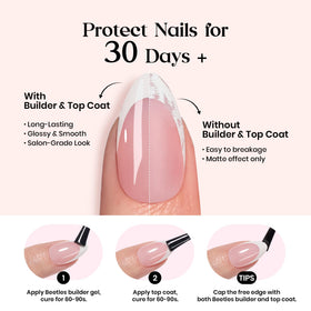beetles press-on application demo showing fast at-home manicure