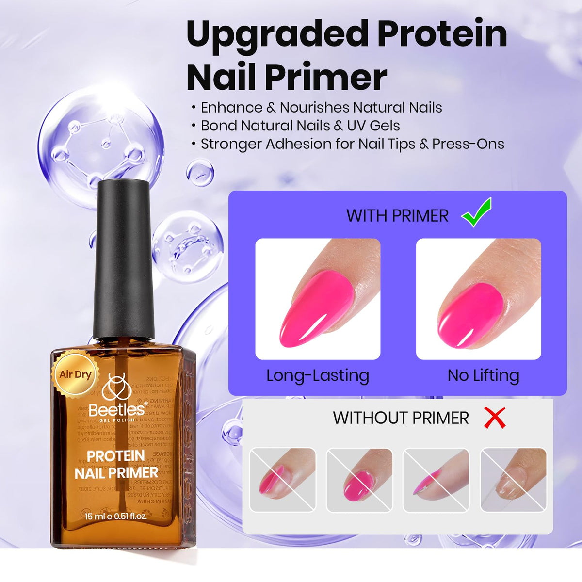 Beetles Gel Polish open cap with brush demonstrating easy application