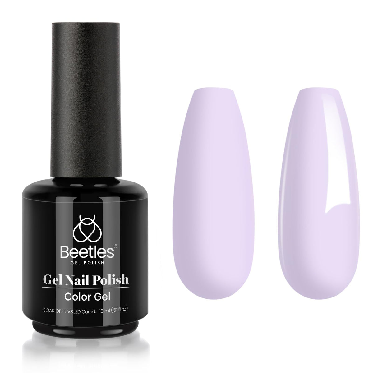 Beetles Gel Polish label close-up showing color number A647 and ingredient clarity benefit