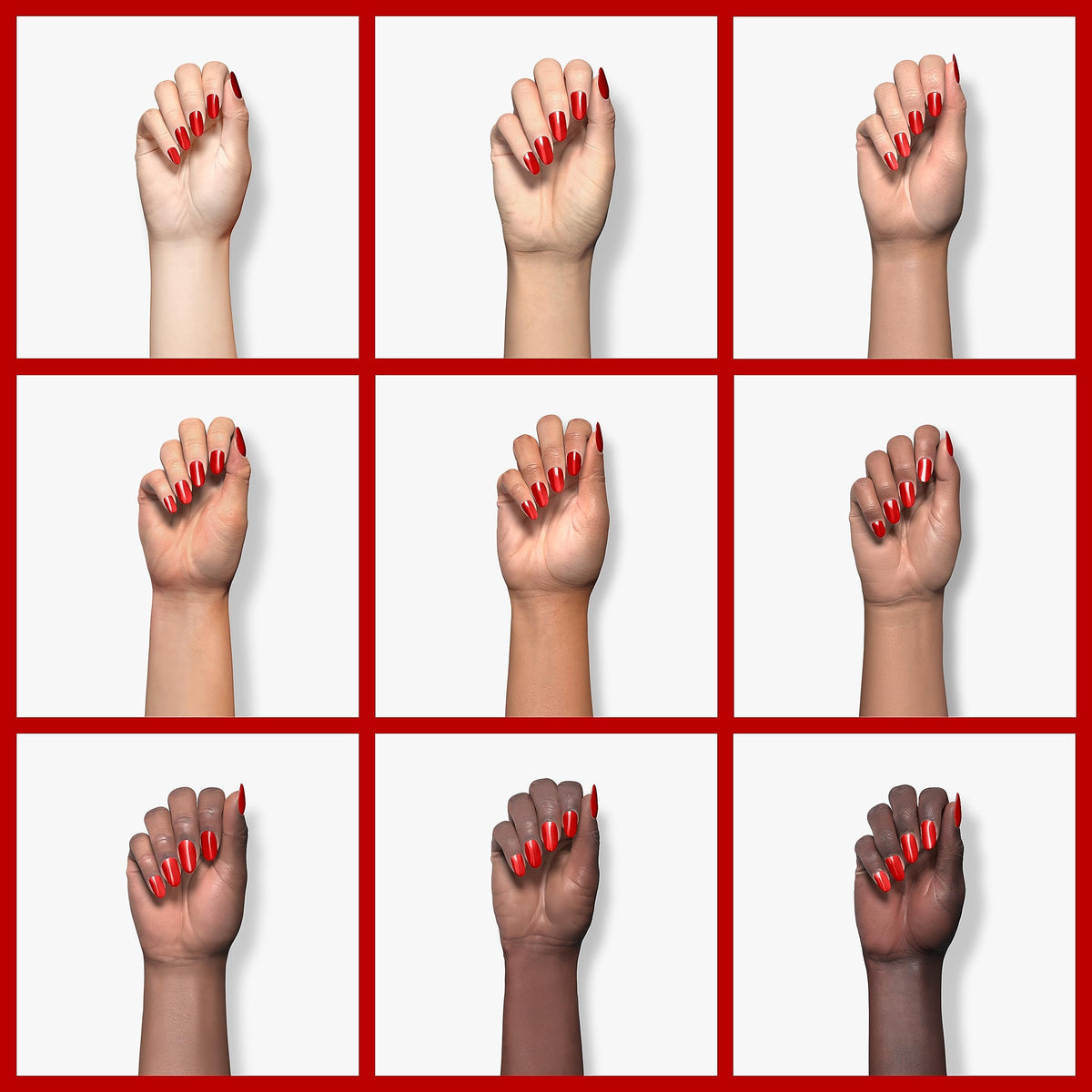 Beetles brand painted fingernails in studio lighting showing glossy cured salon finish