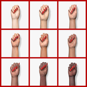 Beetles brand painted fingernails in studio lighting showing glossy cured salon finish