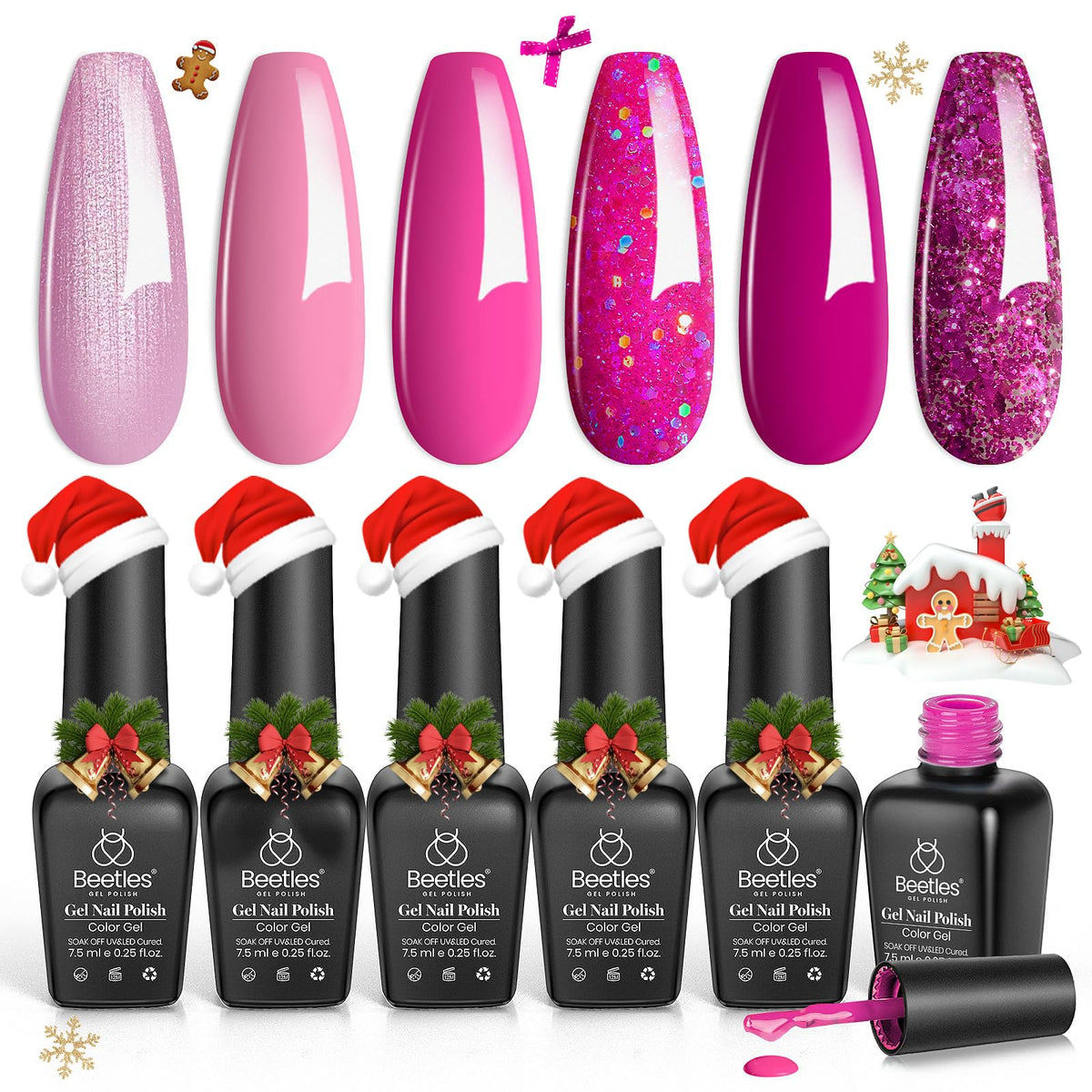beetles Gel Polish soak-off removal tools displayed with bottles showing safe removal
