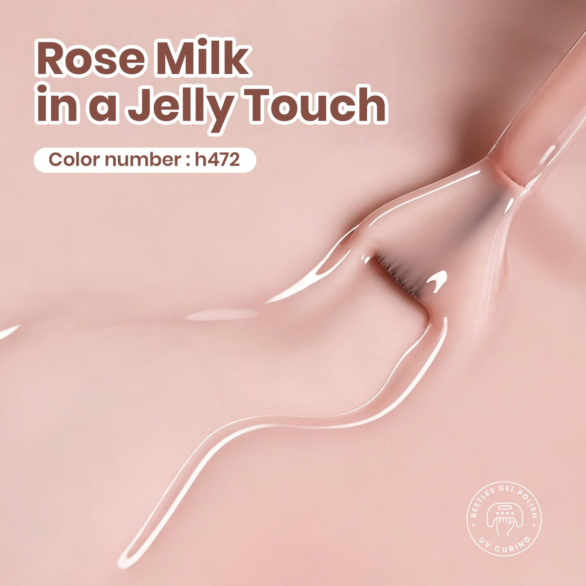 Beetles brush stroke of Rose Milk demonstrating buildable, sheer coverage