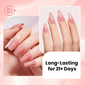 Beetles before and after nails showing improved strength and sheen