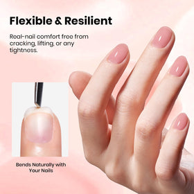 Beetles cured nail showing built apex and strengthened tip