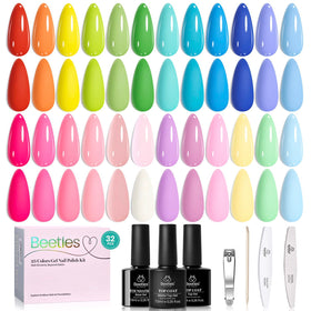 Beetles front packaging showing 25-color set and included bottles, clear organization benefit