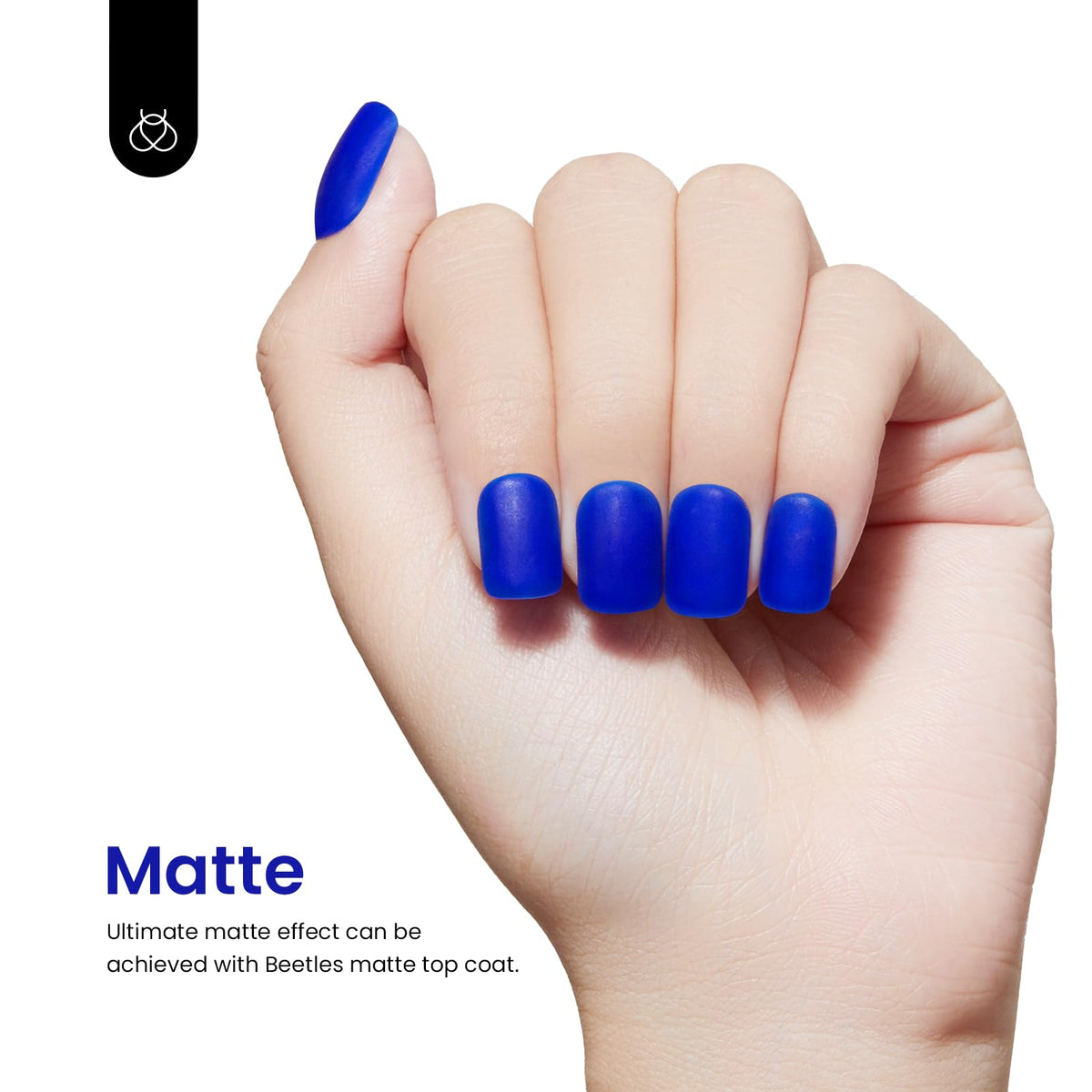 Beetles Sapphire Love applied on nails in-use demonstrating durable, glossy manicure
