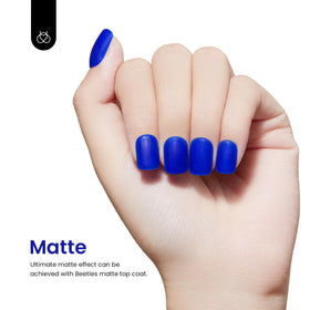 Beetles Sapphire Love applied on nails in-use demonstrating durable, glossy manicure