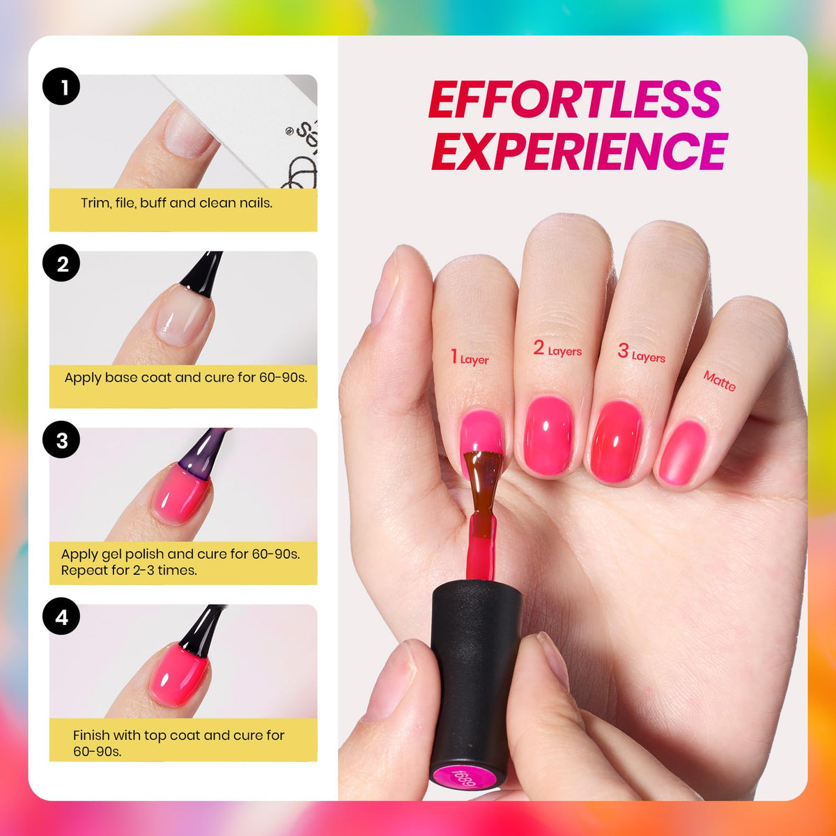 Beetles bottle in hand for size comparison showing compact travel-friendly gel polish kit