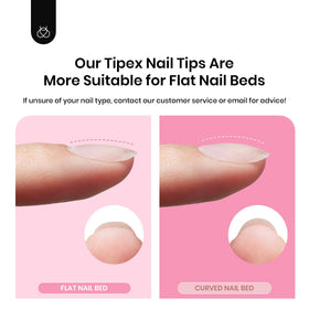beetles Gel Polish tip next to fingertip for size and scale reference