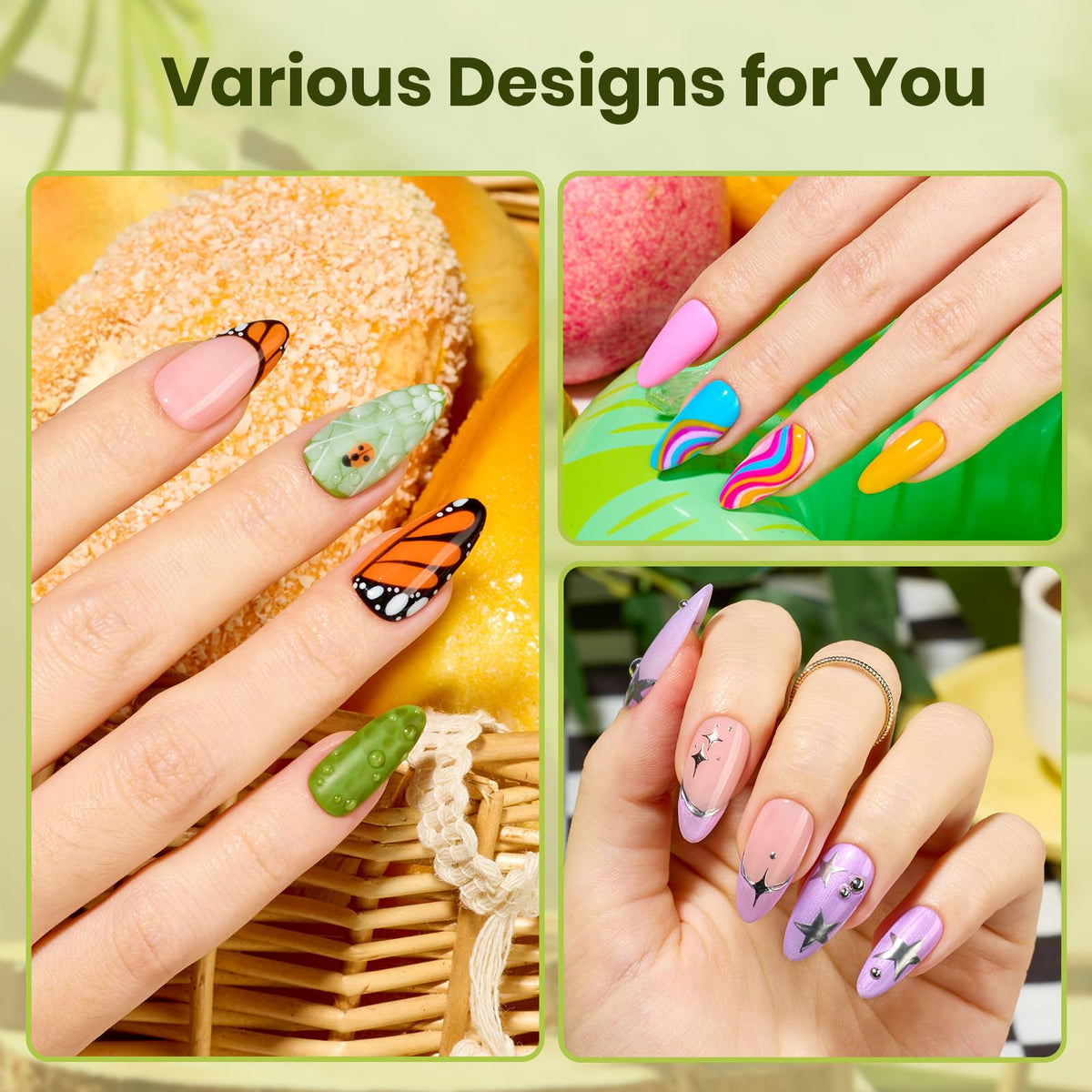 beetles Gel Polish kit beside a hand to show actual size and portability benefits