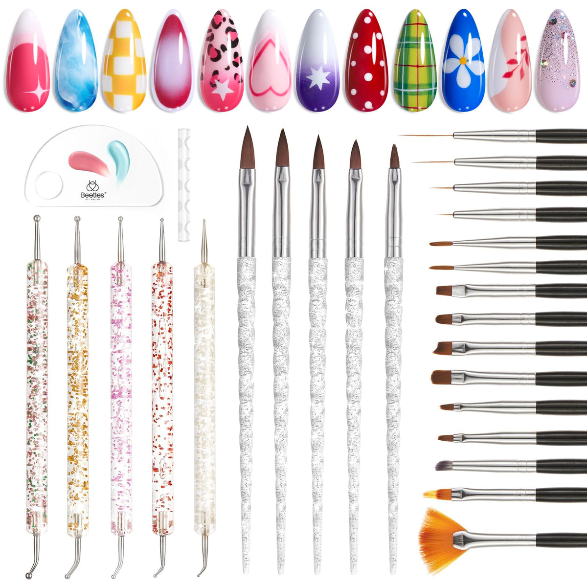 beetles scale comparison holding hand showing compact tool sizes for travel and portable salon use