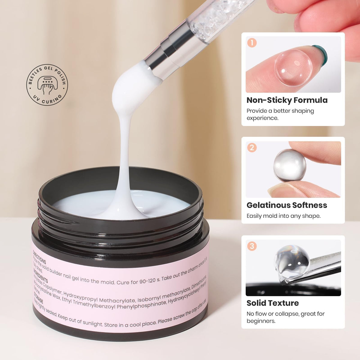 Beetles double-head silicone sculpting pen and tweezers displayed for precise shaping