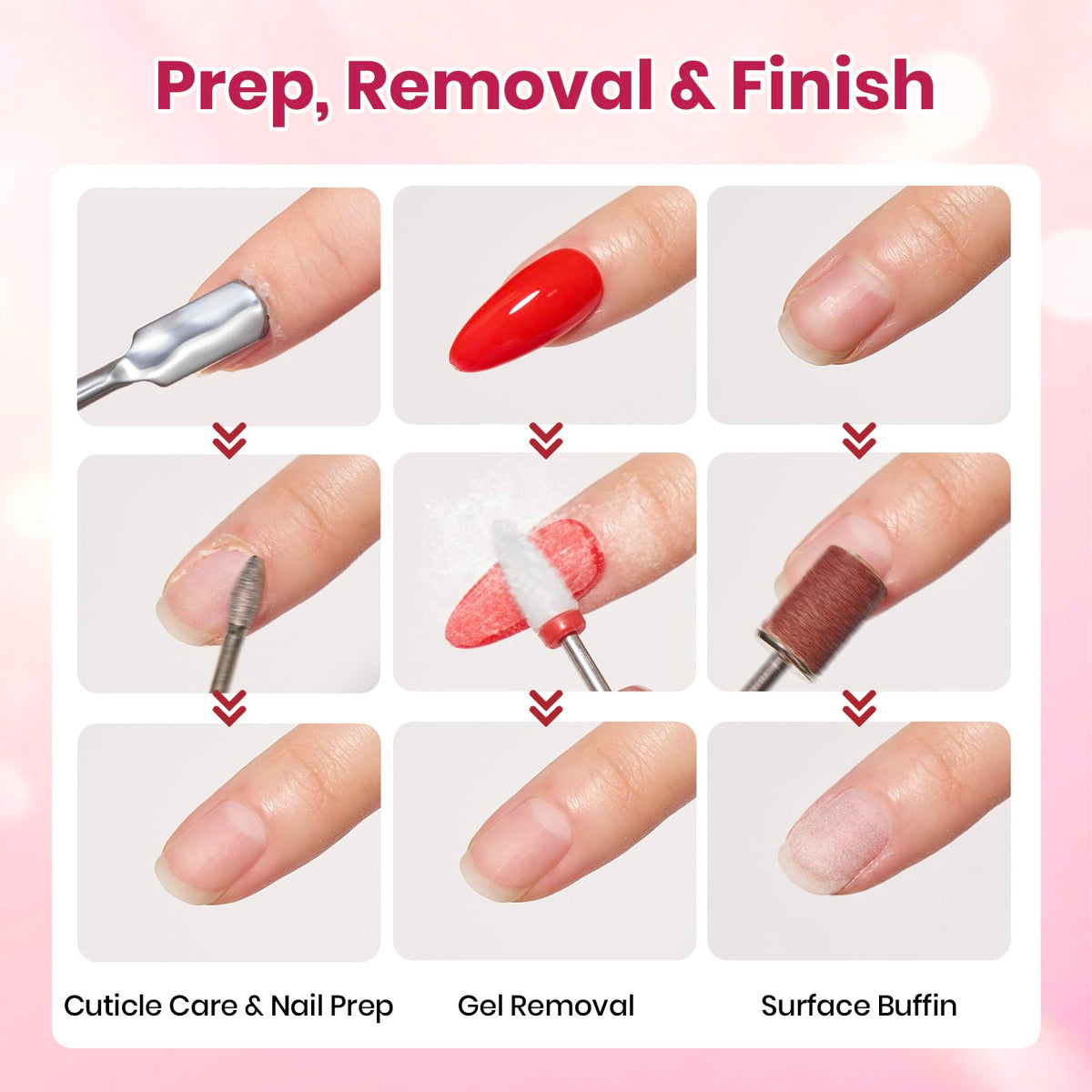 Beetles seven drill bits layout offering versatile nail care options