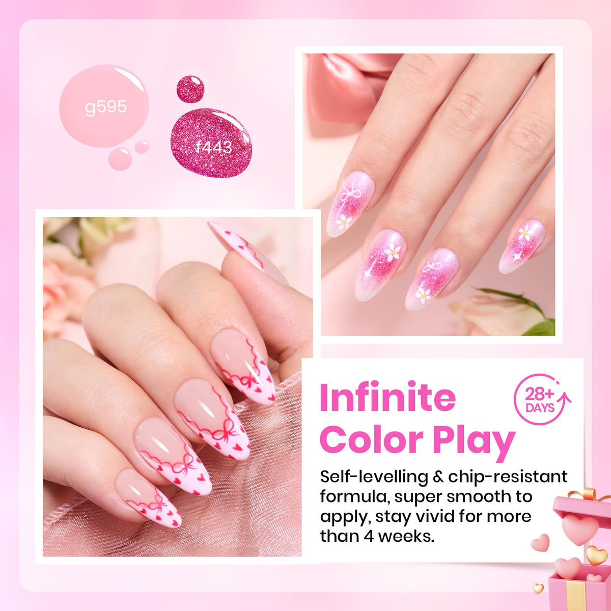 Beetles Gel Polish swatches on a nail wheel illustrating color options