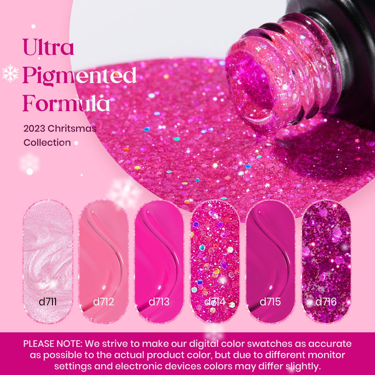 beetles Gel Polish swatches on press-on tips illustrating color range and versatility