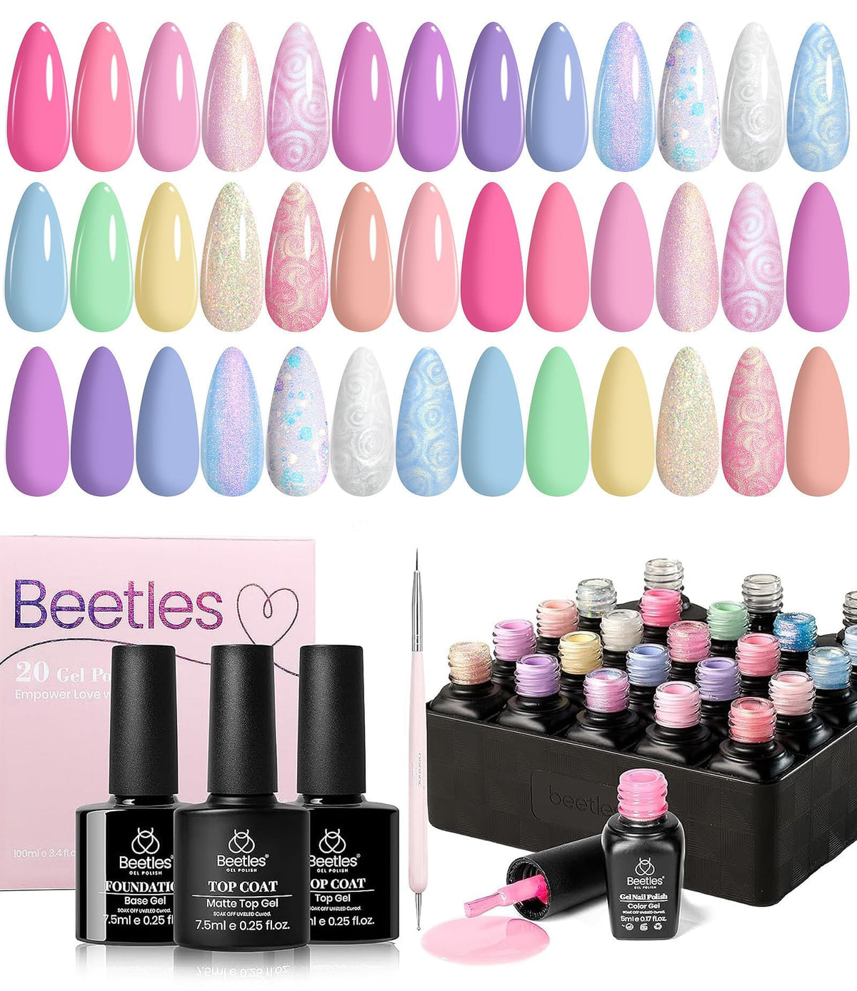 beetles size scale bottles next to coin showing compact 5ml bottles