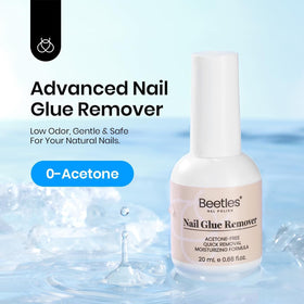 beetles gel polish next to fingers to show 20ml size and portability benefit