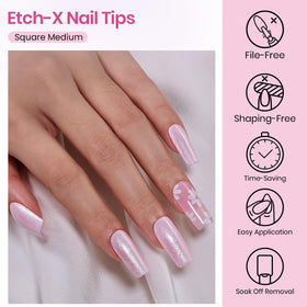 Beetles press-on application in use for fast at-home nail extensions