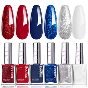 Beetles front packaging showing six patriotic polish colors for quick festive nails