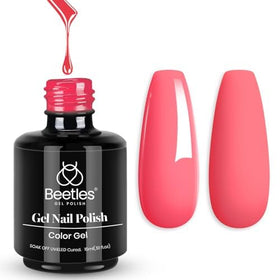 Beetles bottle front showing Strawberry Cocktail color and compact 15ml size