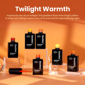 Beetles color swatches lined on white card showing gradient and easy color choices